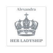 Haar Ladyship Crown Funny Humor gepersonaliseerd Zelfinktende Stempel (Design)