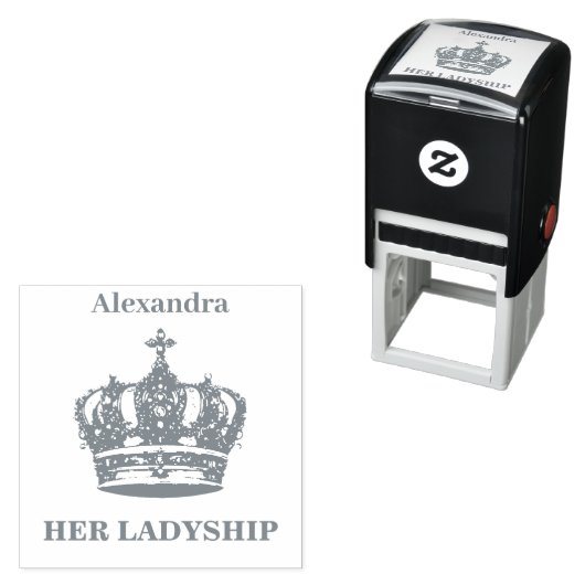 Haar Ladyship Crown Funny Humor gepersonaliseerd Zelfinktende Stempel (In situ)