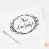 "Haar Ladyship"  labelkiezers Ovale Sticker (Envelop)