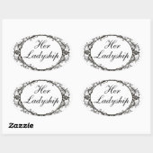 "Haar Ladyship"  labelkiezers Ovale Sticker (Vel)