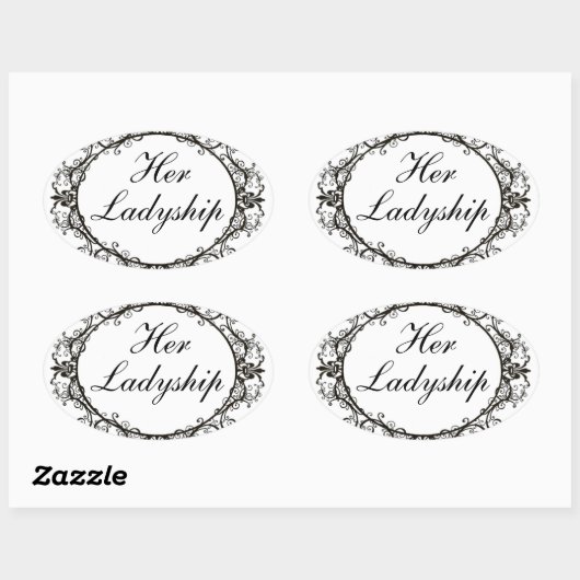 "Haar Ladyship" labelkiezers Ovale Sticker (Vel)