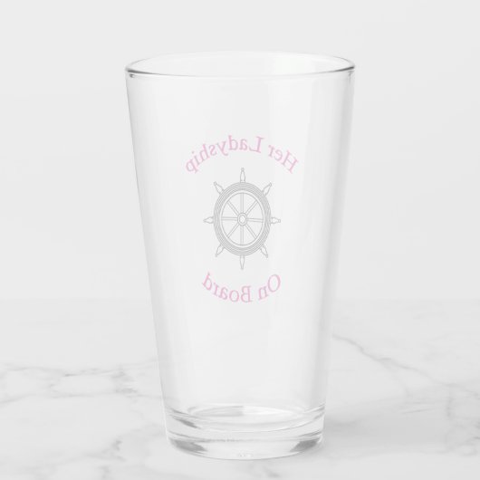 "Haar Ladyship on Board" Glas (Achterkant)