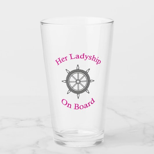 "Haar Ladyship on Board" Glas (Voorkant)