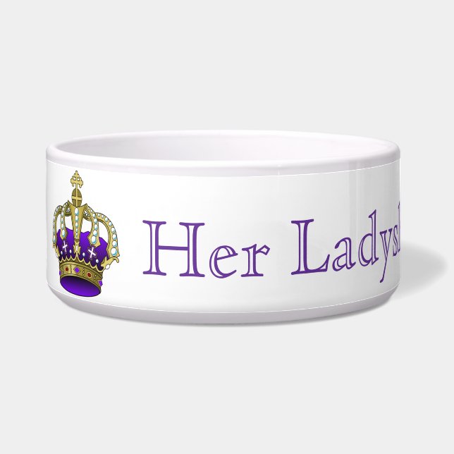 Haar Ladyship Pet Bowl personaliseer naam Voerbakje (Links)