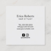 Haar & Lashes Salon Botanical Gold Monogram Vierkante Visitekaartje (Achterkant)