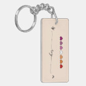 Haar Lesbische Hartjes Acryl Sleutelhanger (Voorkant Links)