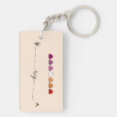 Haar Lesbische Hartjes Acryl Sleutelhanger (achterkant)