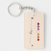 Haar Lesbische Hartjes Acryl Sleutelhanger (Voorkant)