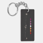 Haar Lesbische Hartjes Acryl Sleutelhanger (Voorkant Links)
