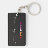 Haar Lesbische Hartjes Acryl Sleutelhanger (achterkant)
