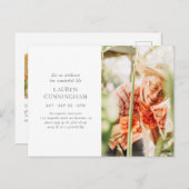 Haar Leven Vieren Moderne Eenvoudige Minimalistisc Briefkaart (Voorkant / Achterkant)