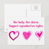 Haar lichaam. Haar keuze. Ondersteuning van reprod Briefkaart (Voorkant / Achterkant)