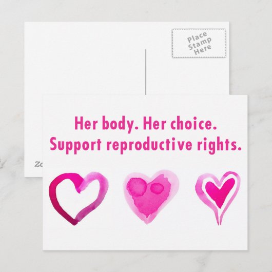 Haar lichaam. Haar keuze. Ondersteuning van reprod Briefkaart (Voorkant / Achterkant)