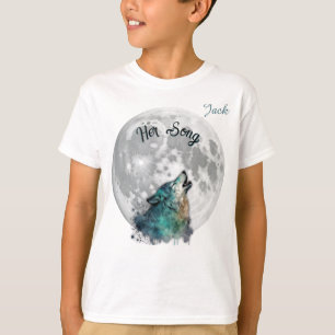 "Haar lied" Wolf and Moon Boy's Custom T-shirt