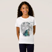 "Haar lied" Wolf and Moon Girl's Custom T-shirt (Voorkant volledig)