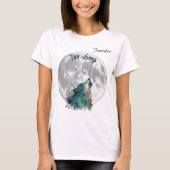 "Haar lied" Wolf and Moon Women's Custom T-shirt (Voorkant)
