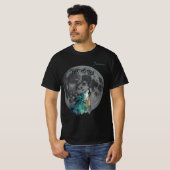 "Haar liedje" Wolf en Moon Mannen T-shirt (Voorkant volledig)
