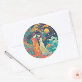 Haar liefde, haar manier ronde sticker (Envelop)