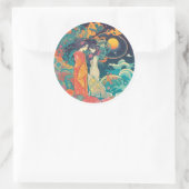 Haar liefde, haar manier ronde sticker (Tas)