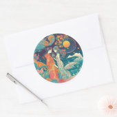 Haar liefde, haar manier ronde sticker (Envelop)