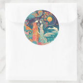 Haar liefde, haar manier ronde sticker (Tas)