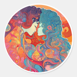 Haar liefde, haar manier ronde sticker