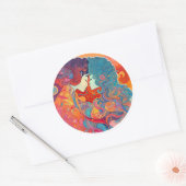 Haar liefde, haar manier ronde sticker (Envelop)