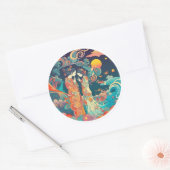 Haar liefde, haar manier ronde sticker (Envelop)