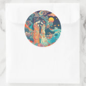 Haar liefde, haar manier ronde sticker (Tas)