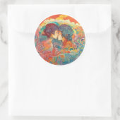 Haar liefde, haar manier ronde sticker (Tas)