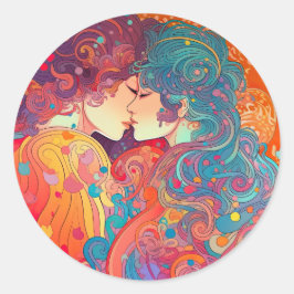 Haar liefde, haar manier ronde sticker