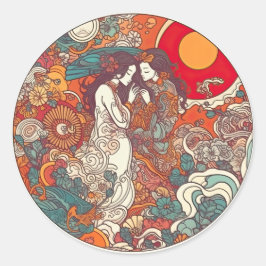 Haar liefde, haar manier ronde sticker