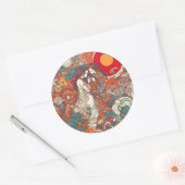 Haar liefde, haar manier ronde sticker (Envelop)