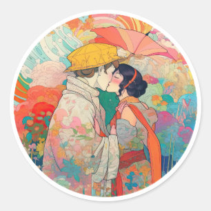 Haar liefde, haar manier ronde sticker