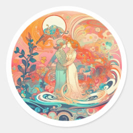 Haar liefde, haar manier ronde sticker