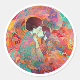 Haar liefde, haar manier ronde sticker