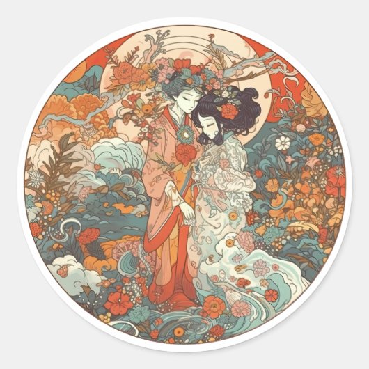 Haar liefde, haar manier ronde sticker (Voorkant)