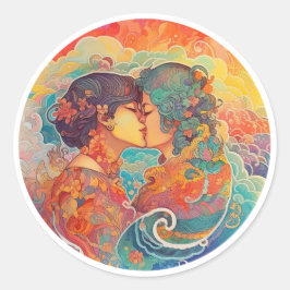 Haar liefde, haar manier ronde sticker