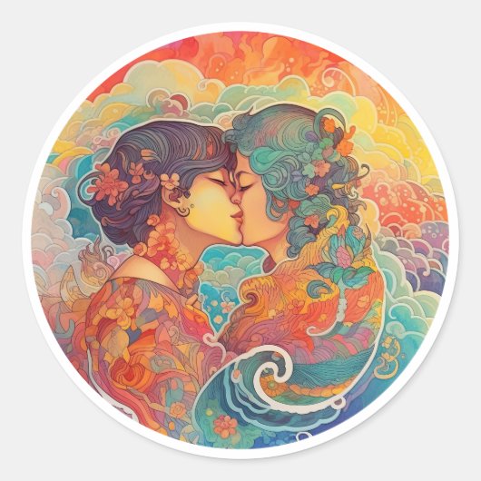 Haar liefde, haar manier ronde sticker (Voorkant)