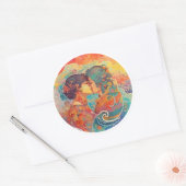 Haar liefde, haar manier ronde sticker (Envelop)