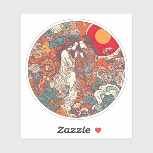 Haar liefde, haar manier sticker (Vel)