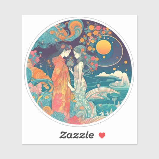 Haar liefde, haar manier sticker (Vel)