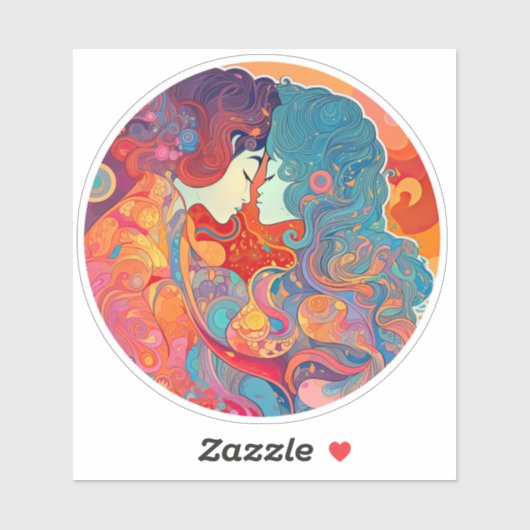 Haar liefde, haar manier sticker (Vel)