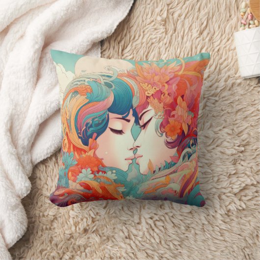 Haar liefde, haar manier | Stijl van lesbische kus Kussen (Deken)