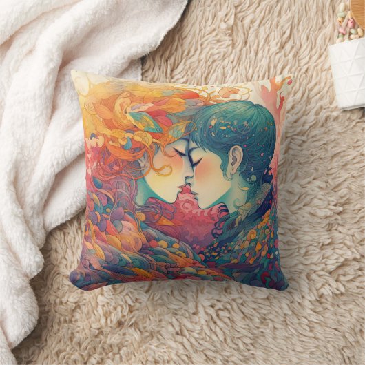 Haar liefde, haar manier | Stijl van lesbische kus Kussen (Deken)