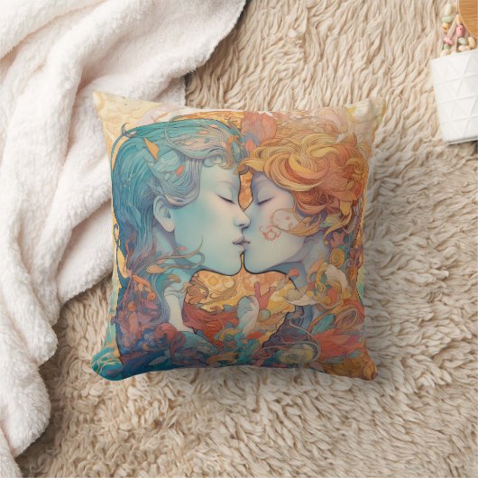 Haar liefde, haar manier | Stijl van lesbische kus Kussen (Deken)