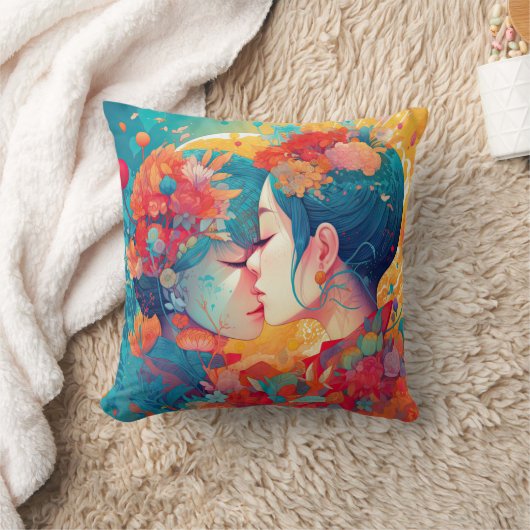 Haar liefde, haar manier | Stijl van lesbische kus Kussen (Deken)