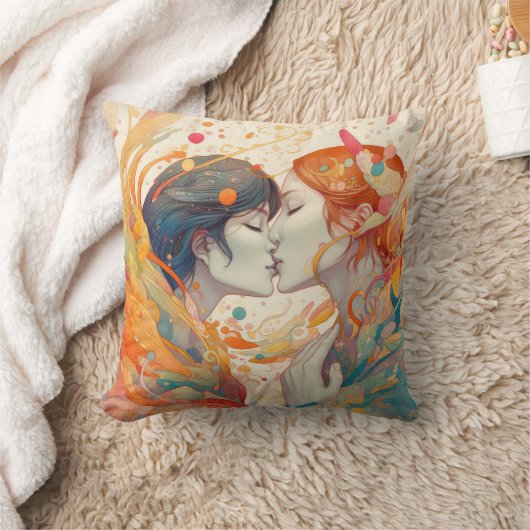 Haar liefde, haar manier | Stijl van lesbische kus Kussen (Deken)