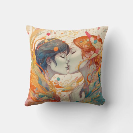 Haar liefde, haar manier | Stijl van lesbische kus Kussen (Achterkant)