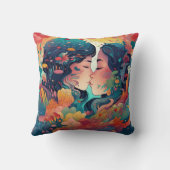 Haar liefde, haar manier | Stijl van lesbische kus Kussen (Achterkant)